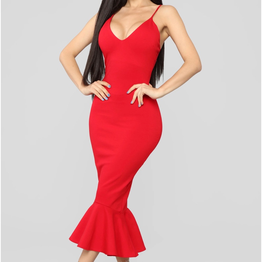 Fashion Nova Playing The Game High Low Midi Dress